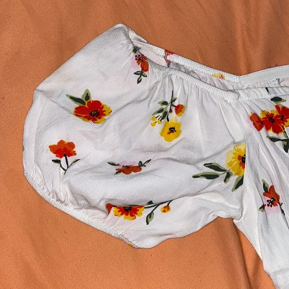 🆕 FOREVER 21 White Floral Off Shoulder Dress Size Medium - Picture 3 of 8
